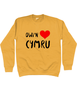 Dwi'n Caru Cymru - Crys chwys