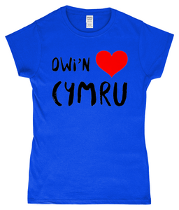 Dwi'n Caru Cymru - Crys-T "fitted"