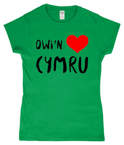 Dwi'n Caru Cymru - Crys-T "fitted"