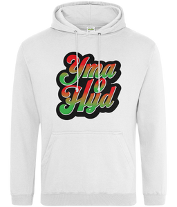 Yma o Hyd - Hwdi logo coch a gwyrdd